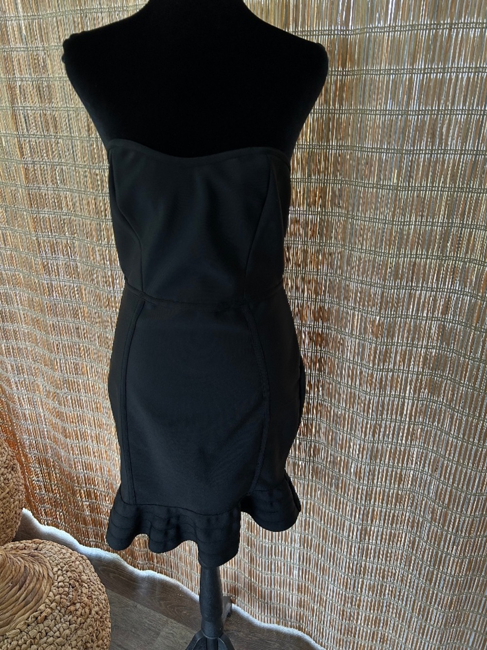 NWT Ladies Aqua Black strapless dress